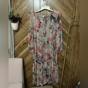 H&M Floral Sheer Maxi Tiered Dress